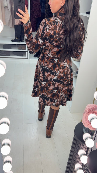 Farron Abstract Print Button Front Dress