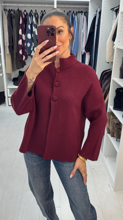 Xavia Plain High Neck Cardigan