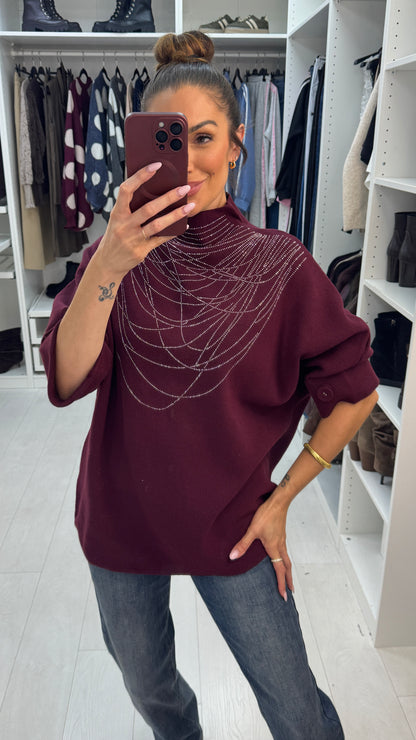 Berkley Embellished High Neck Jumper
