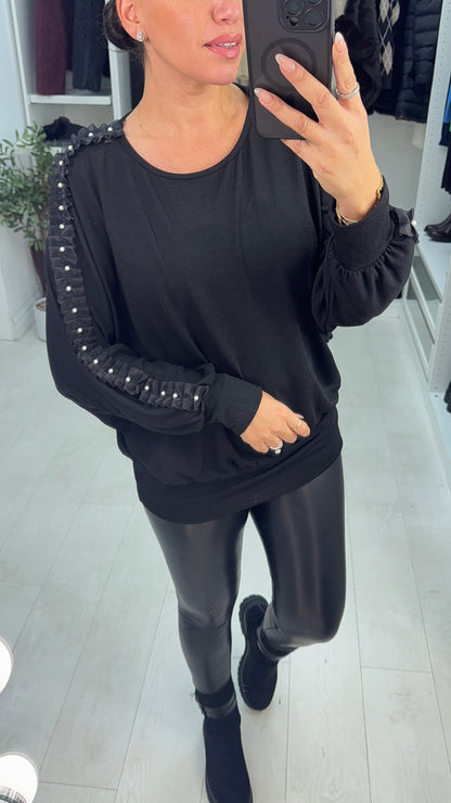 Lily Plain Frill Batwing Sleeve Jumper