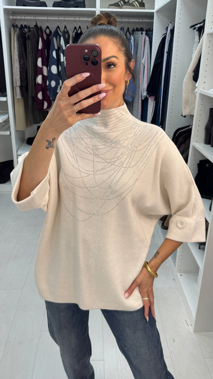 Berkley Embellished High Neck Jumper