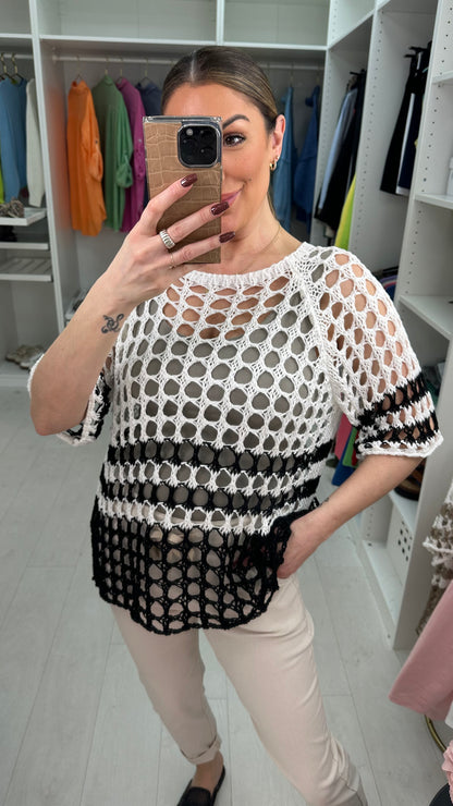 Maureen Colour Block Crochet Top