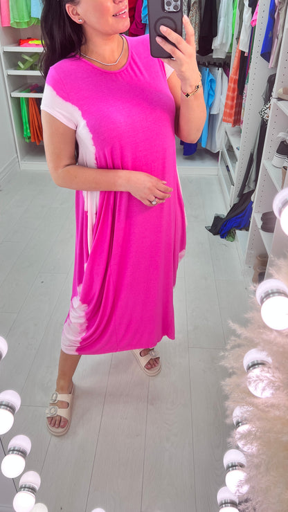 Mooma Oversized Tie Dye Drape Side Knot Dress