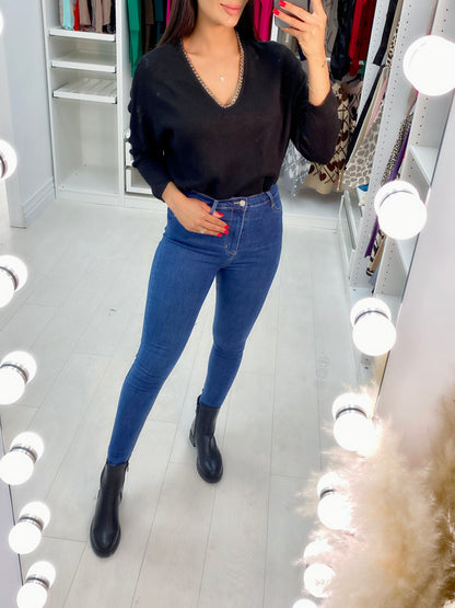 Mabel Chain Neckline Soft Knit Jumper