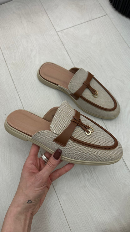 Millie Faux Leather Trimmed Slip-On Mule