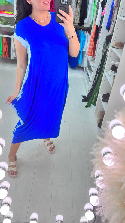 Mooma Oversized Tie Dye Drape Side Knot Dress