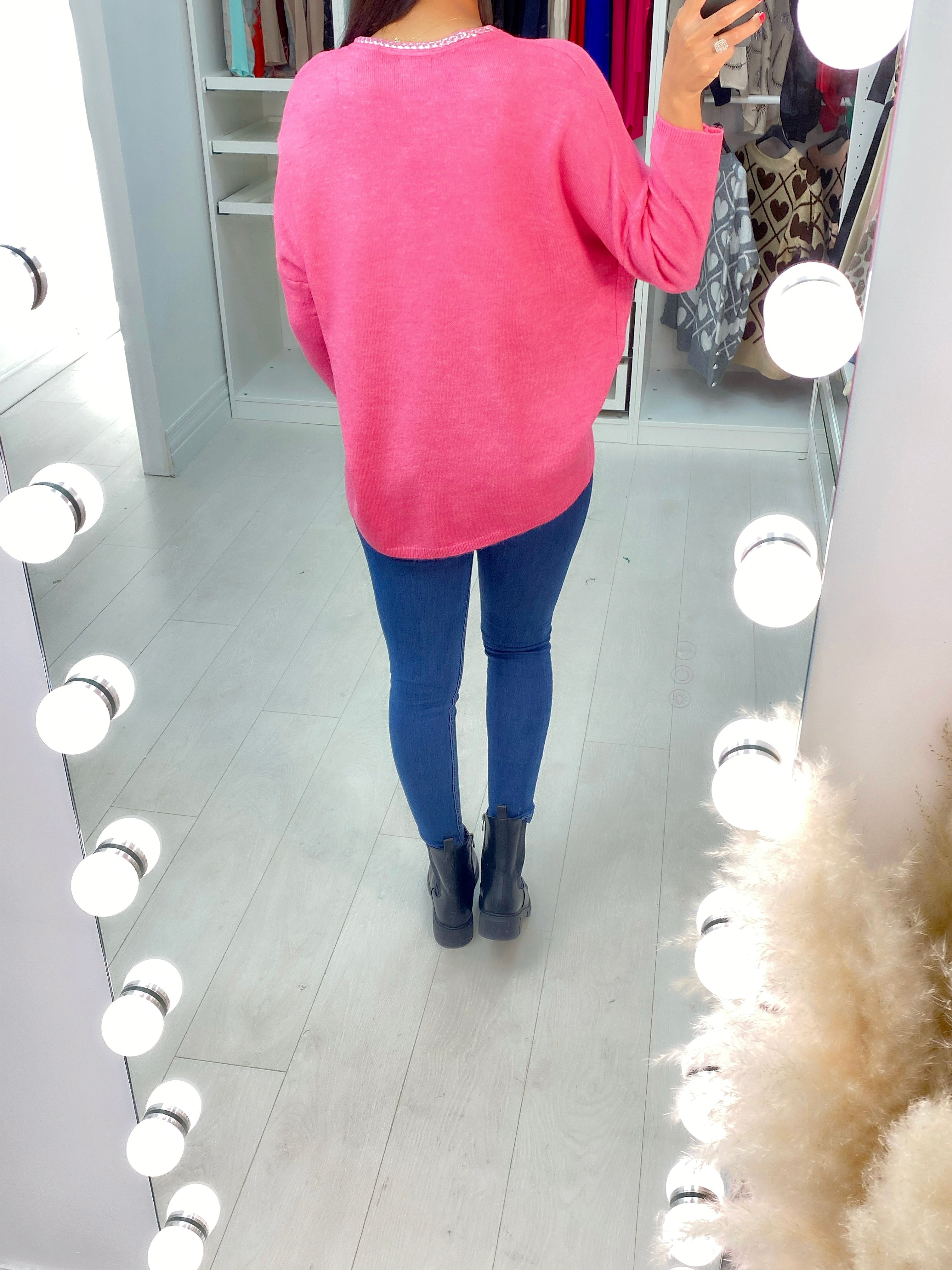 Mabel Chain Neckline Soft Knit Jumper