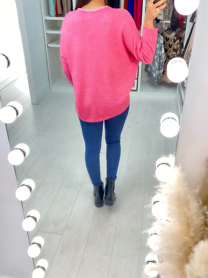 Mabel Chain Neckline Soft Knit Jumper