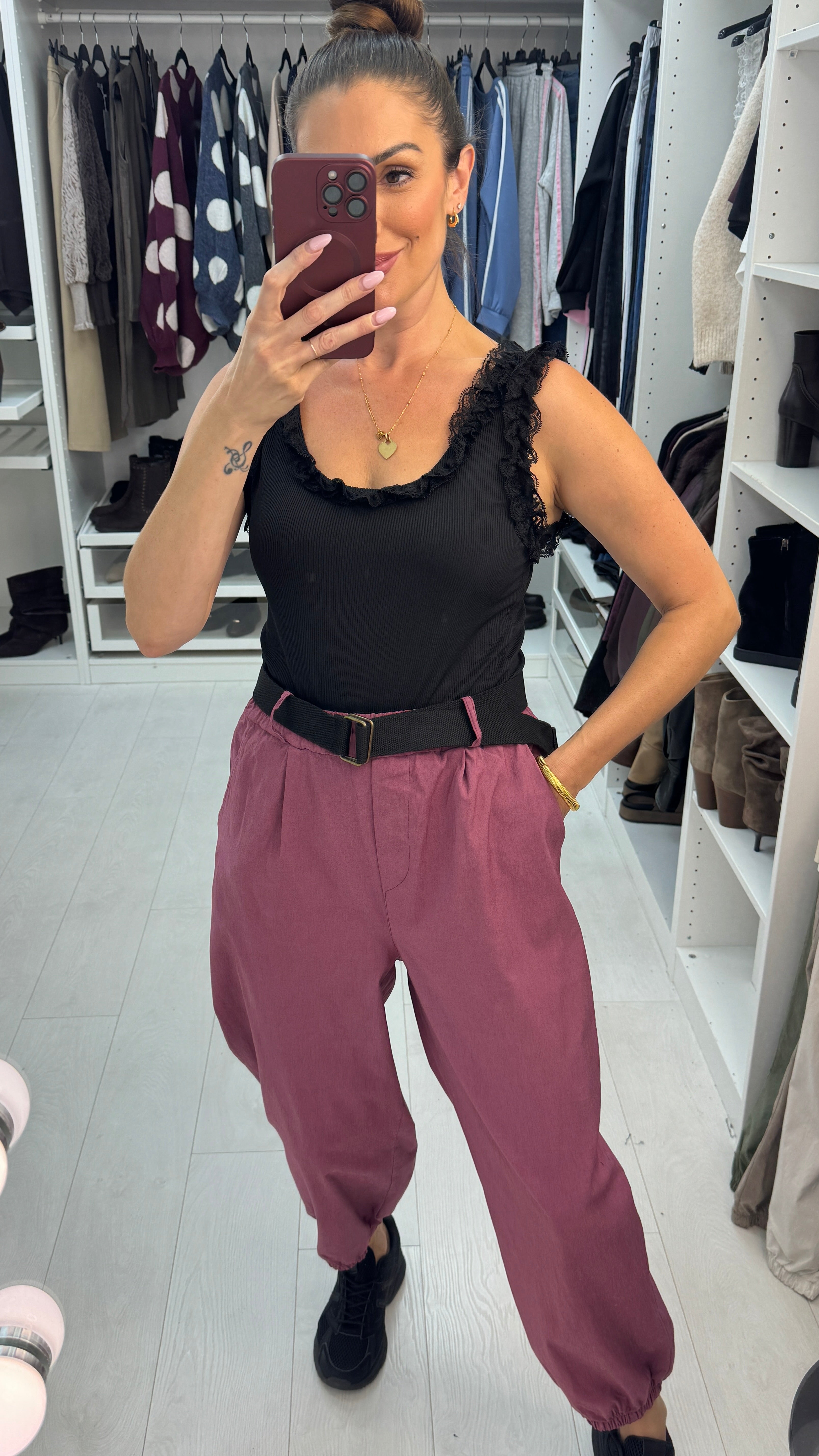 Gwenyth Plain Belted Cuff Leg Trouser