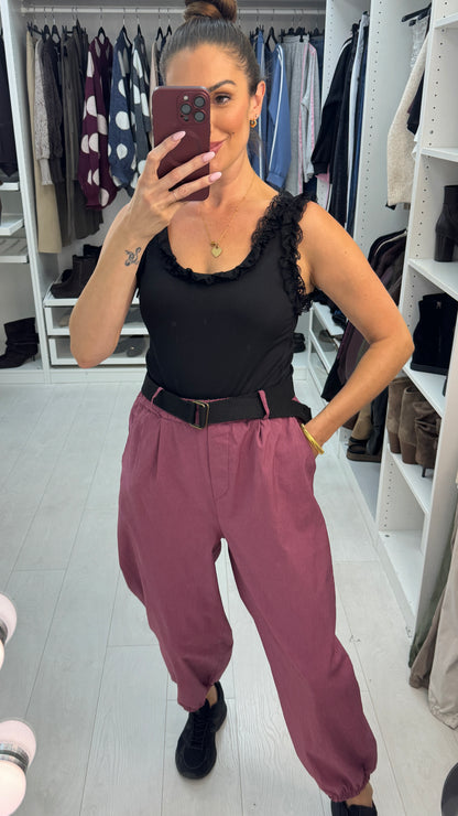Gwenyth Plain Belted Cuff Leg Trouser