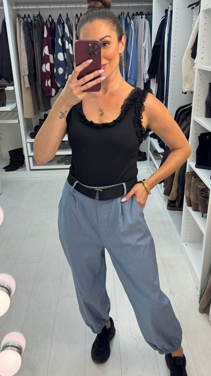 Gwenyth Plain Belted Cuff Leg Trouser
