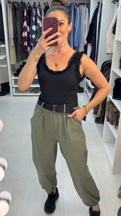 Gwenyth Plain Belted Cuff Leg Trouser