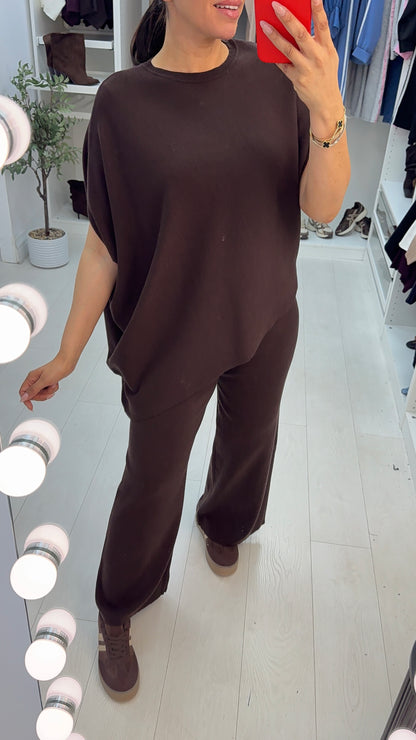 Jaida Plain Asymmetric Loungewear Set