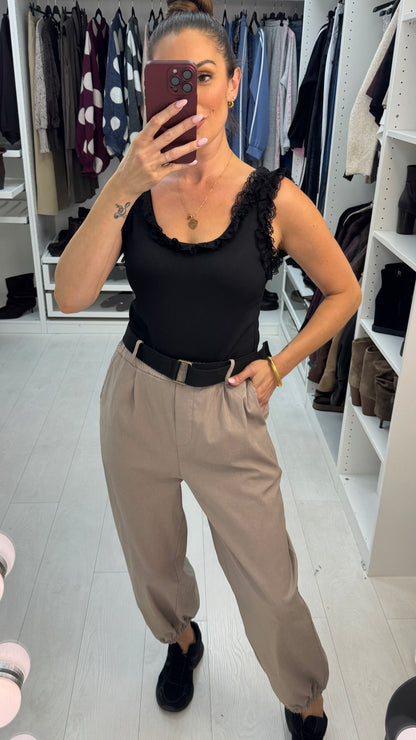 Gwenyth Plain Belted Cuff Leg Trouser