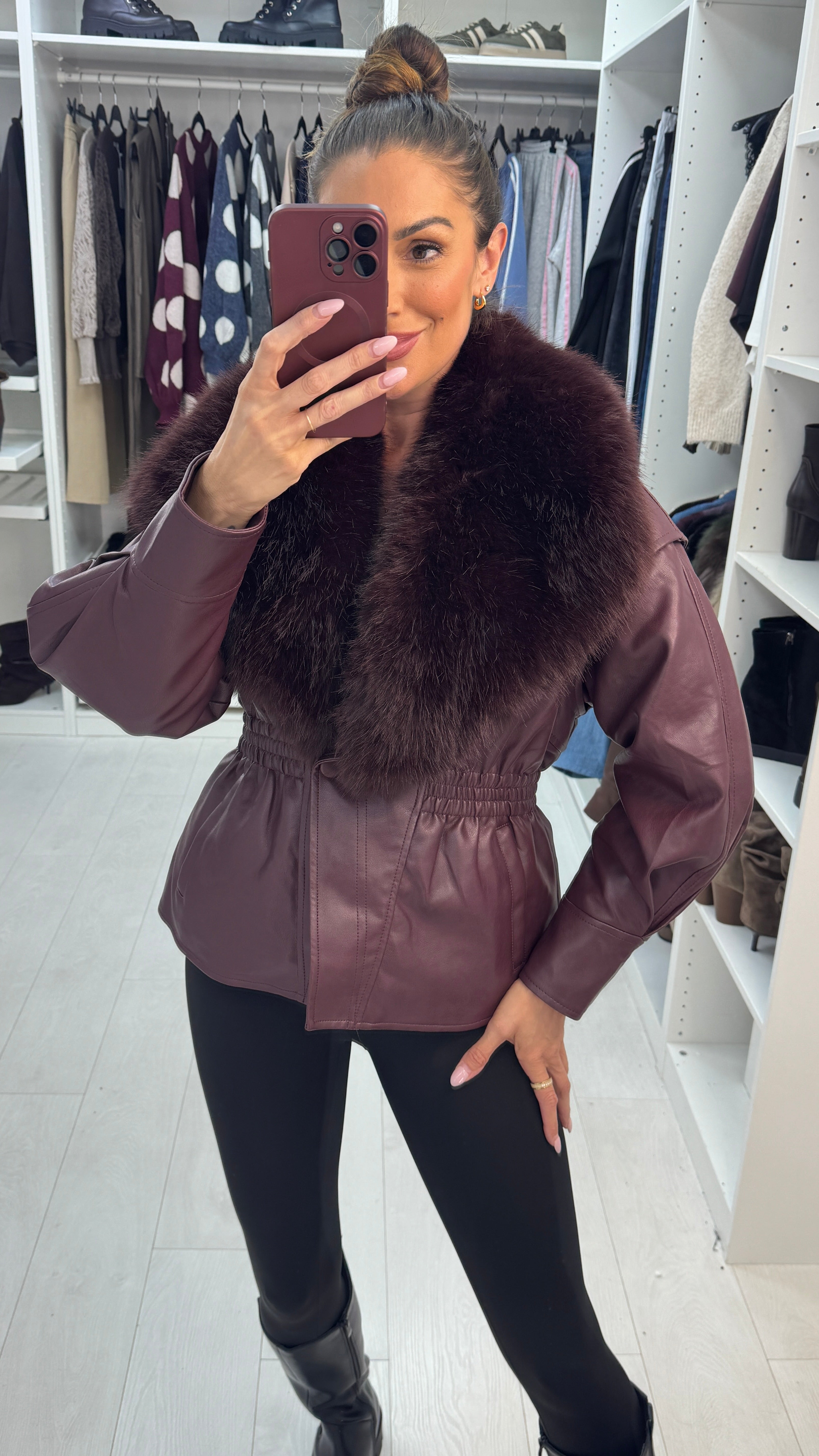 Caris Faux Fur & Leather Jacket
