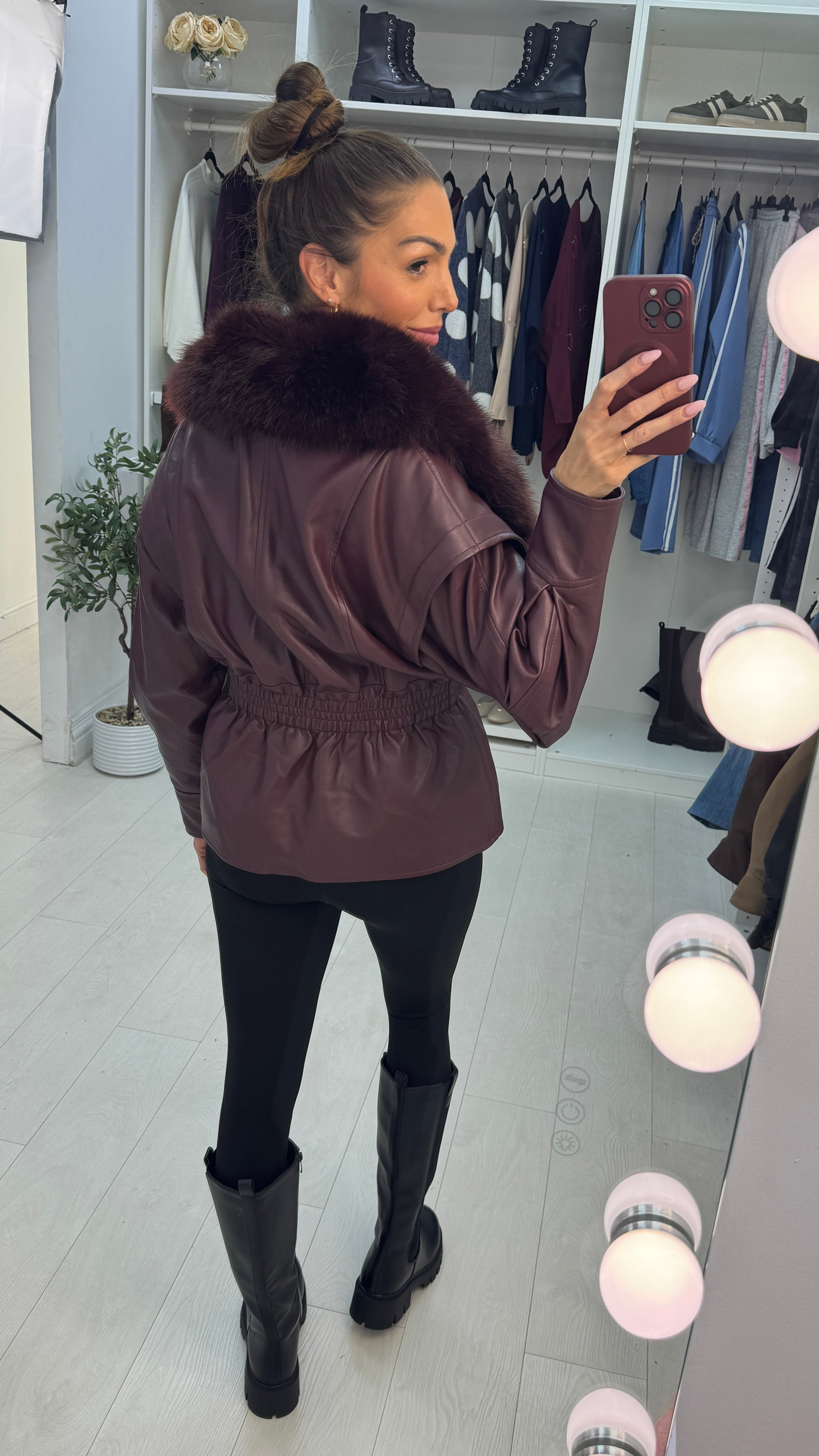 Caris Faux Fur & Leather Jacket