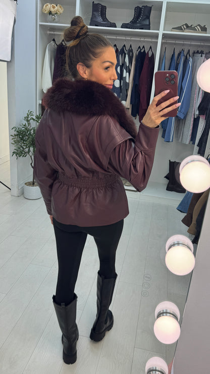 Caris Faux Fur & Leather Jacket