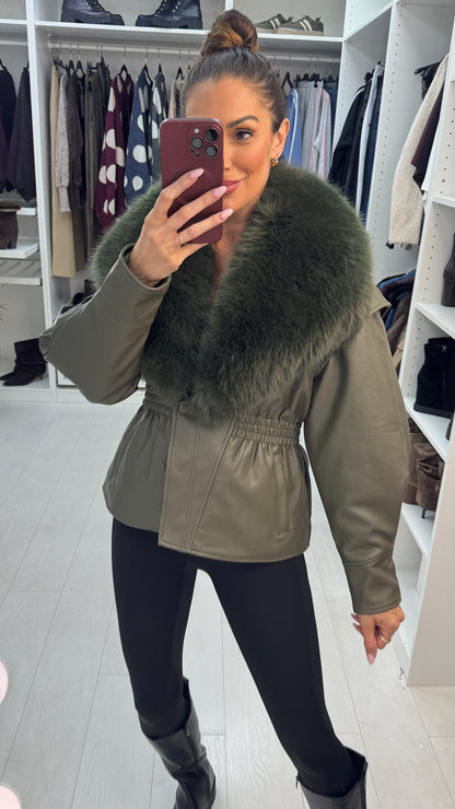 Caris Faux Fur & Leather Jacket
