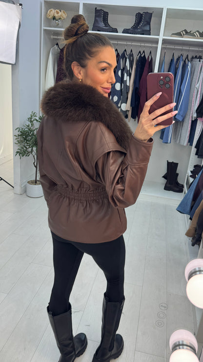 Caris Faux Fur & Leather Jacket