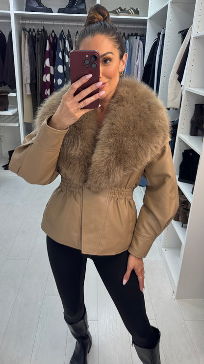 Caris Faux Fur & Leather Jacket