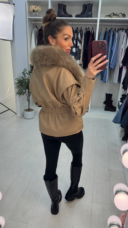 Caris Faux Fur & Leather Jacket