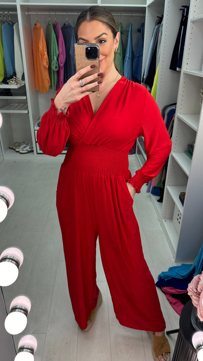 Alyssia Plain Elasticated Waist Jumpsuit