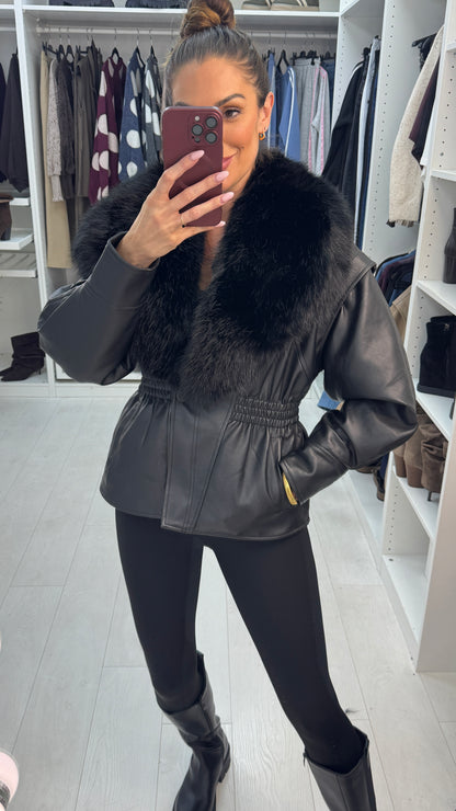 Caris Faux Fur & Leather Jacket
