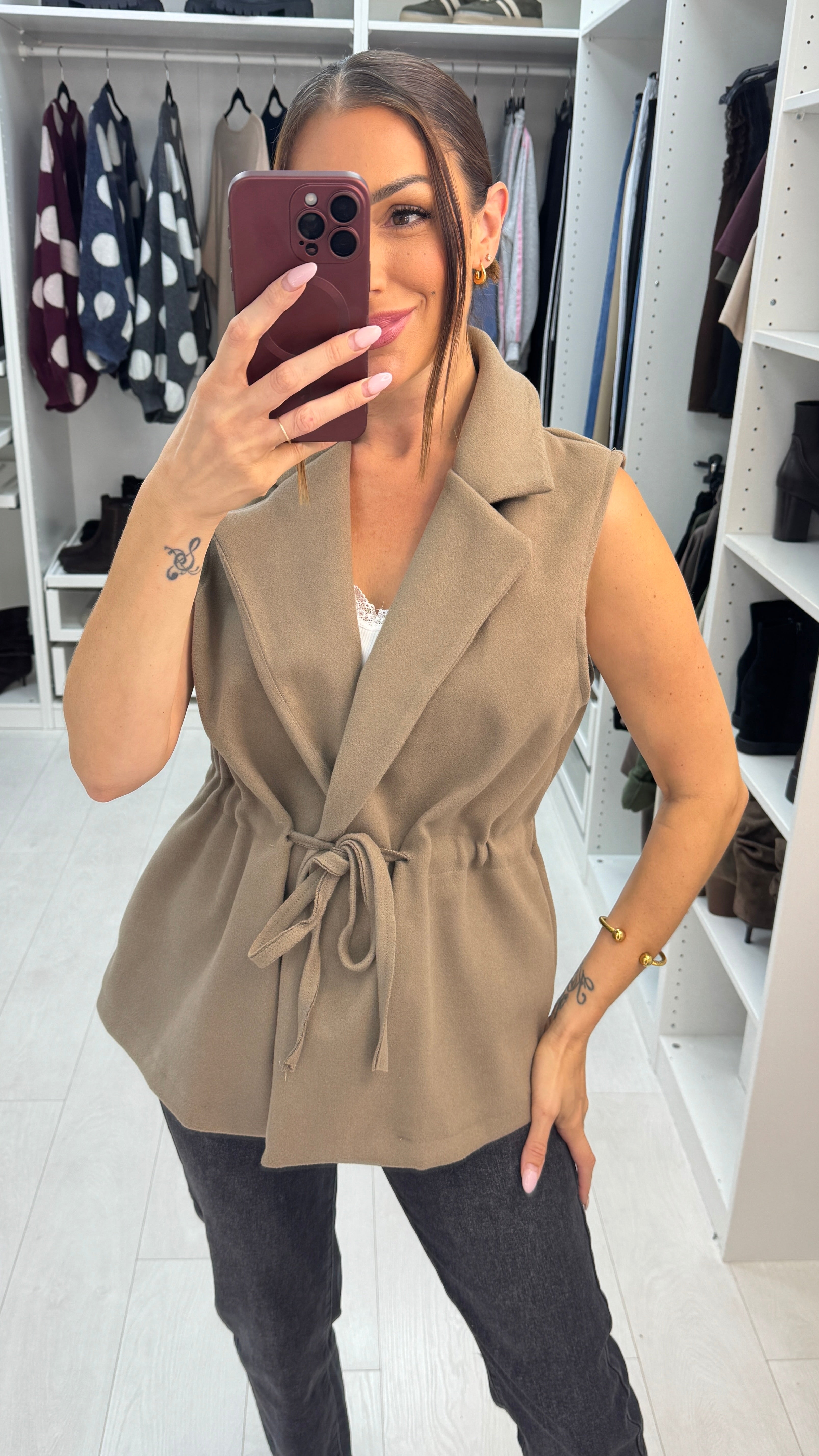 Yasmeen Drawstring Waist Gilet