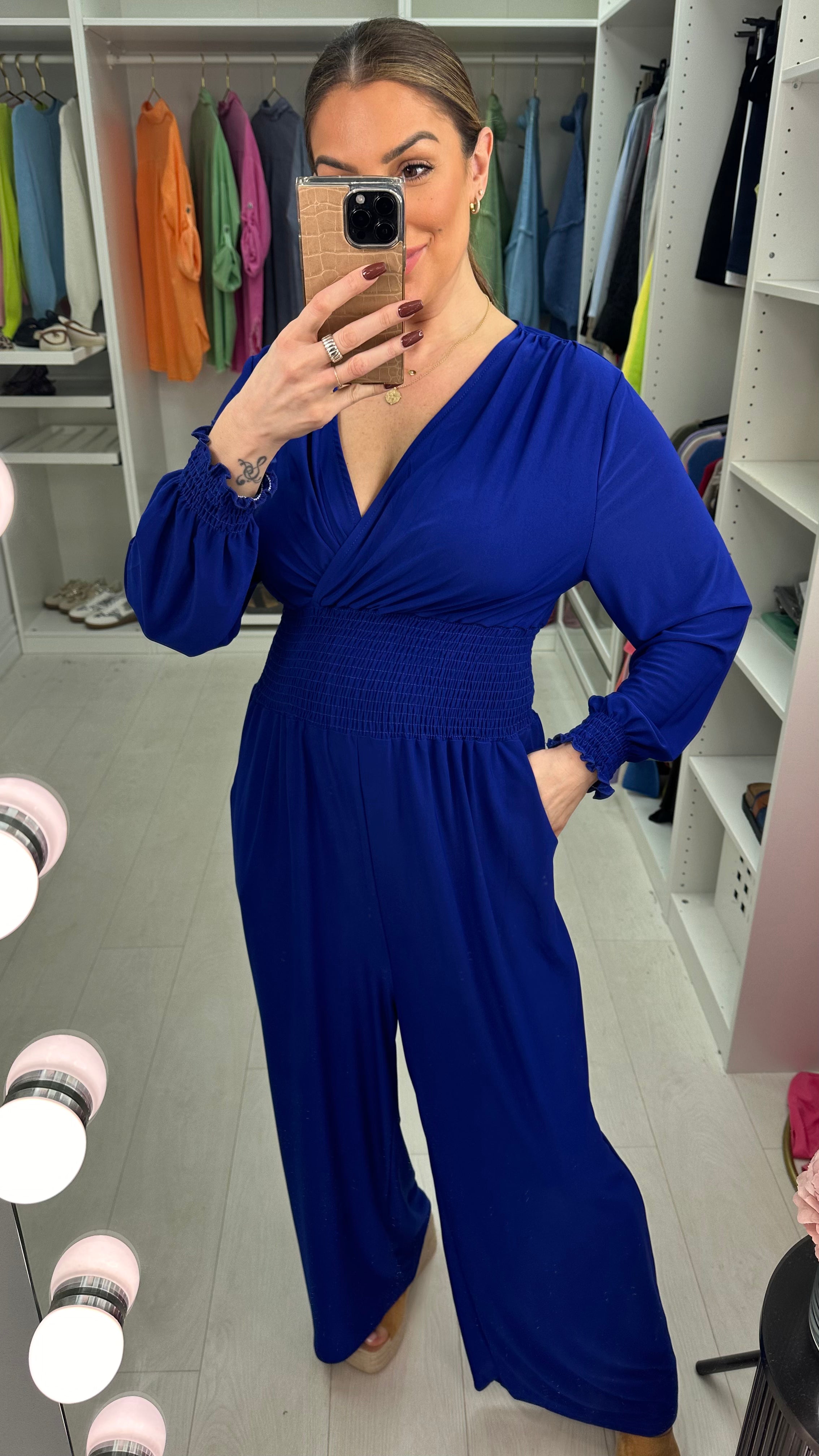 Alyssia Plain Elasticated Waist Jumpsuit