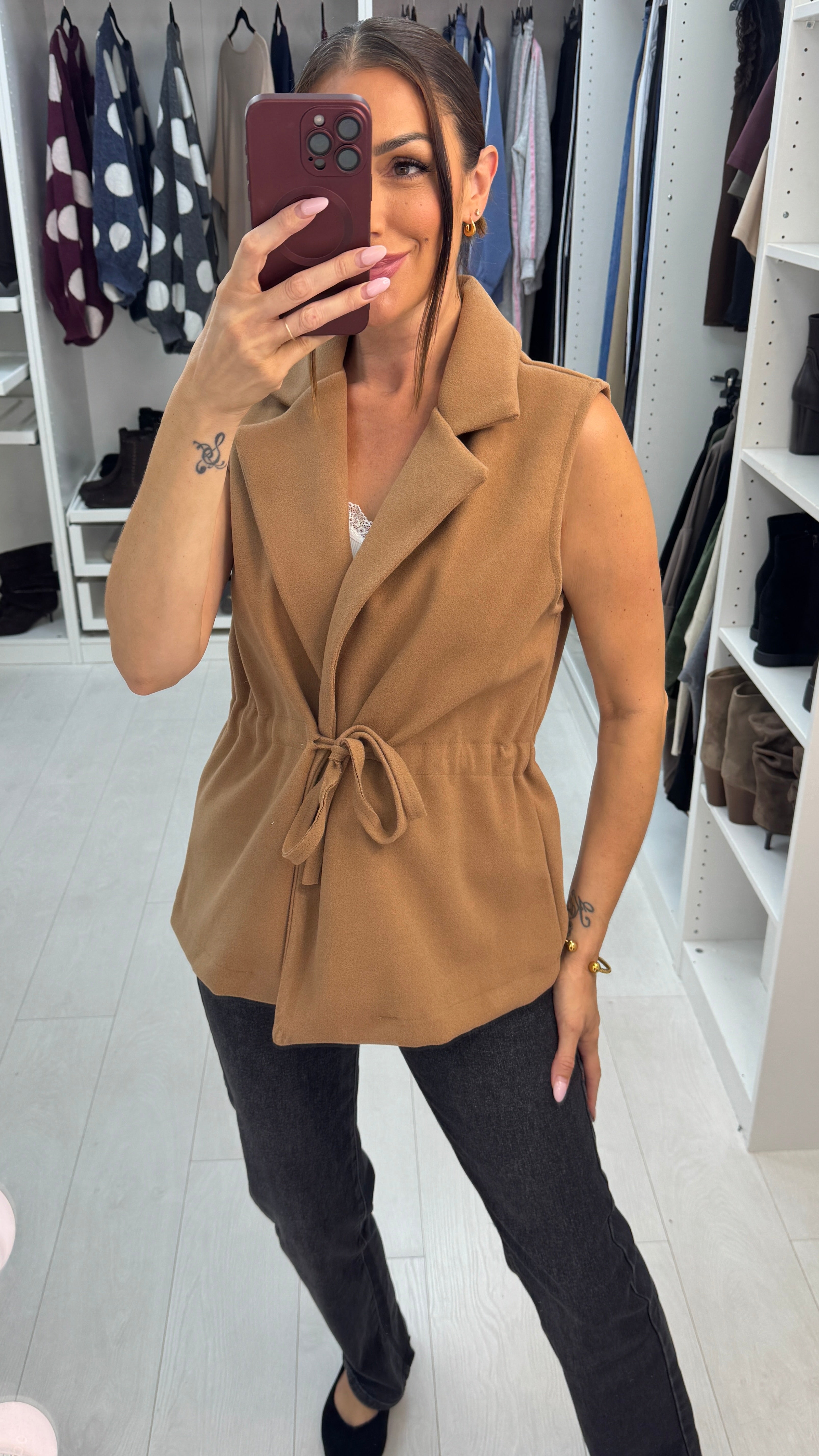 Yasmeen Drawstring Waist Gilet