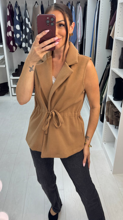 Yasmeen Drawstring Waist Gilet