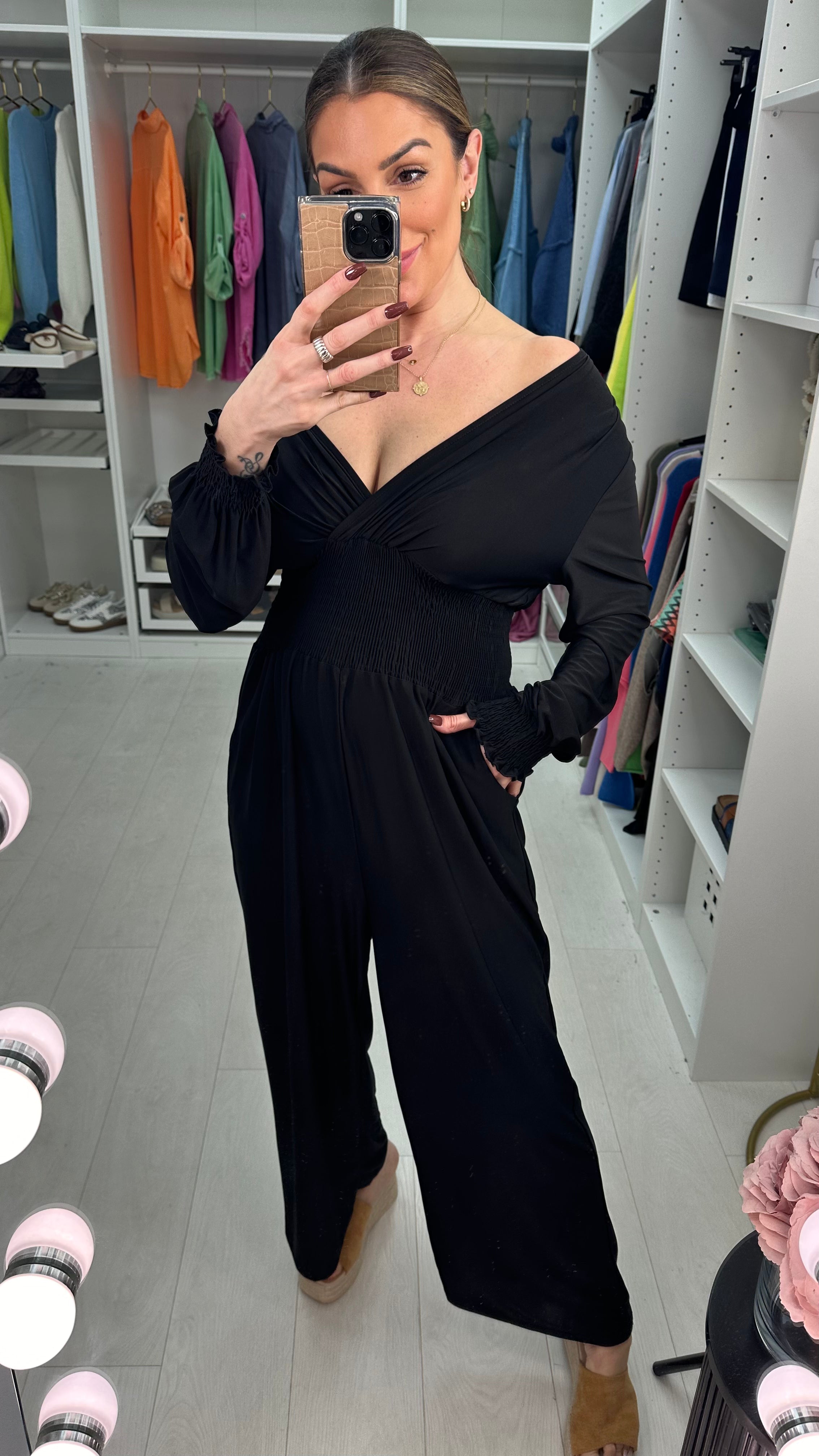 Alyssia Plain Elasticated Waist Jumpsuit