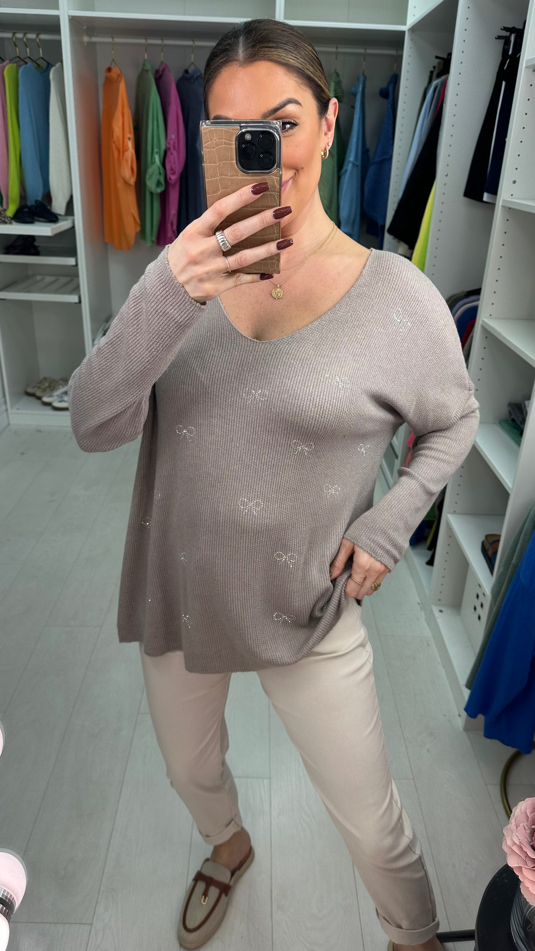 Lynsey Embellished Super Soft Knit Top