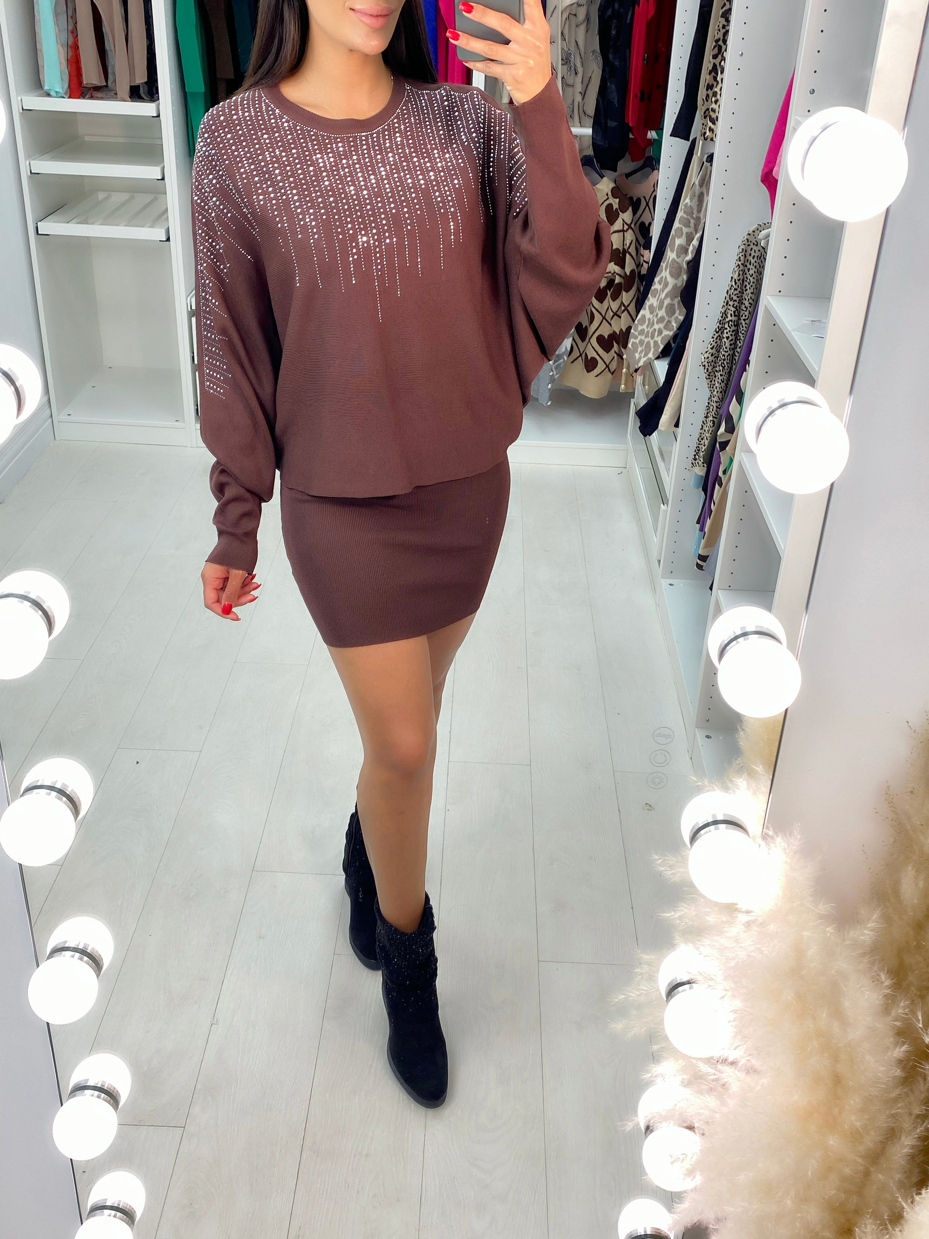 Lidiette Scatter Diamante Double Layer Jumper