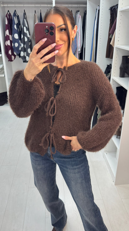 Aliza Tie Front Knitted Cardigan