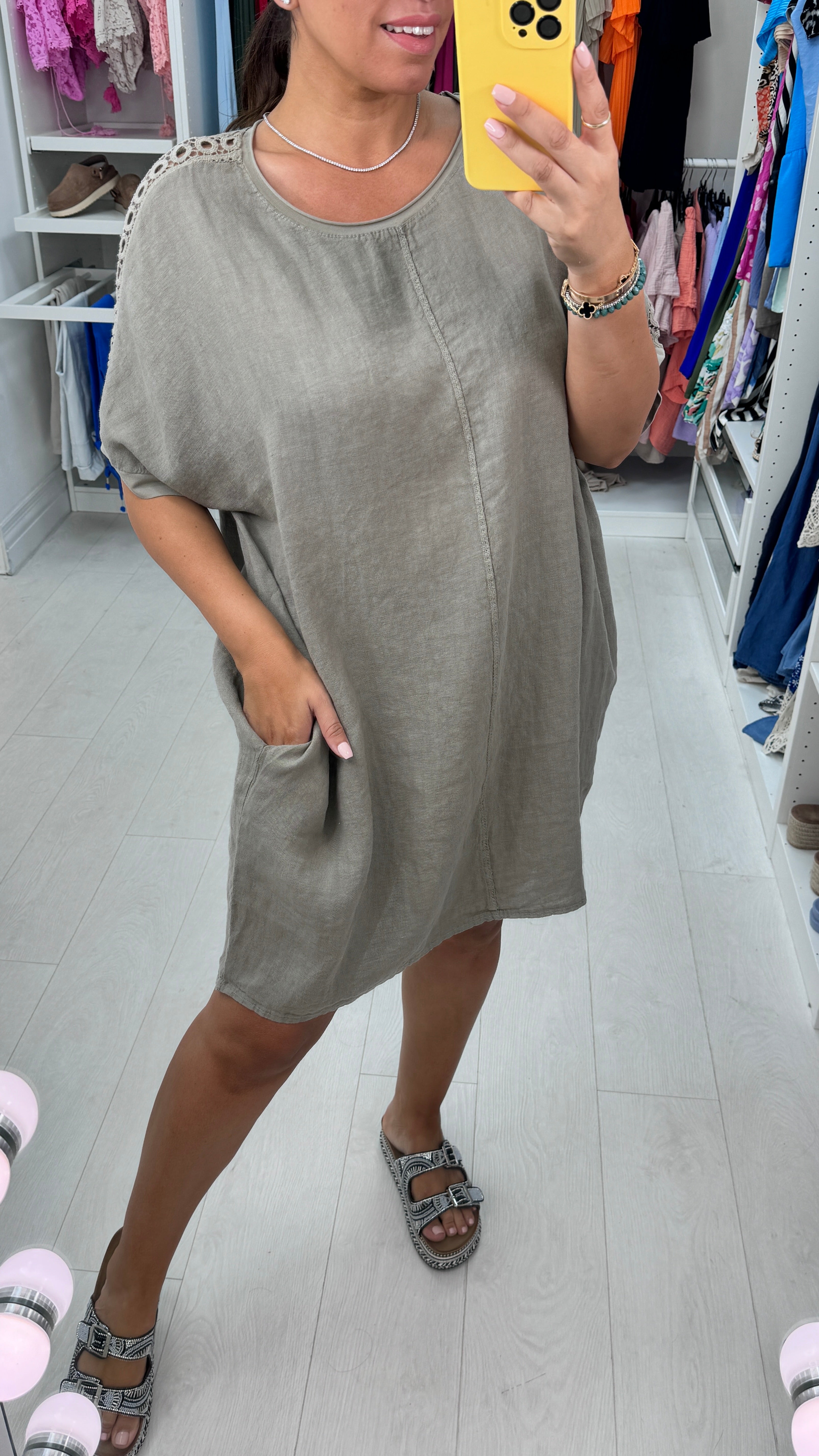 Leocadia Oversized Linen Midi Dress