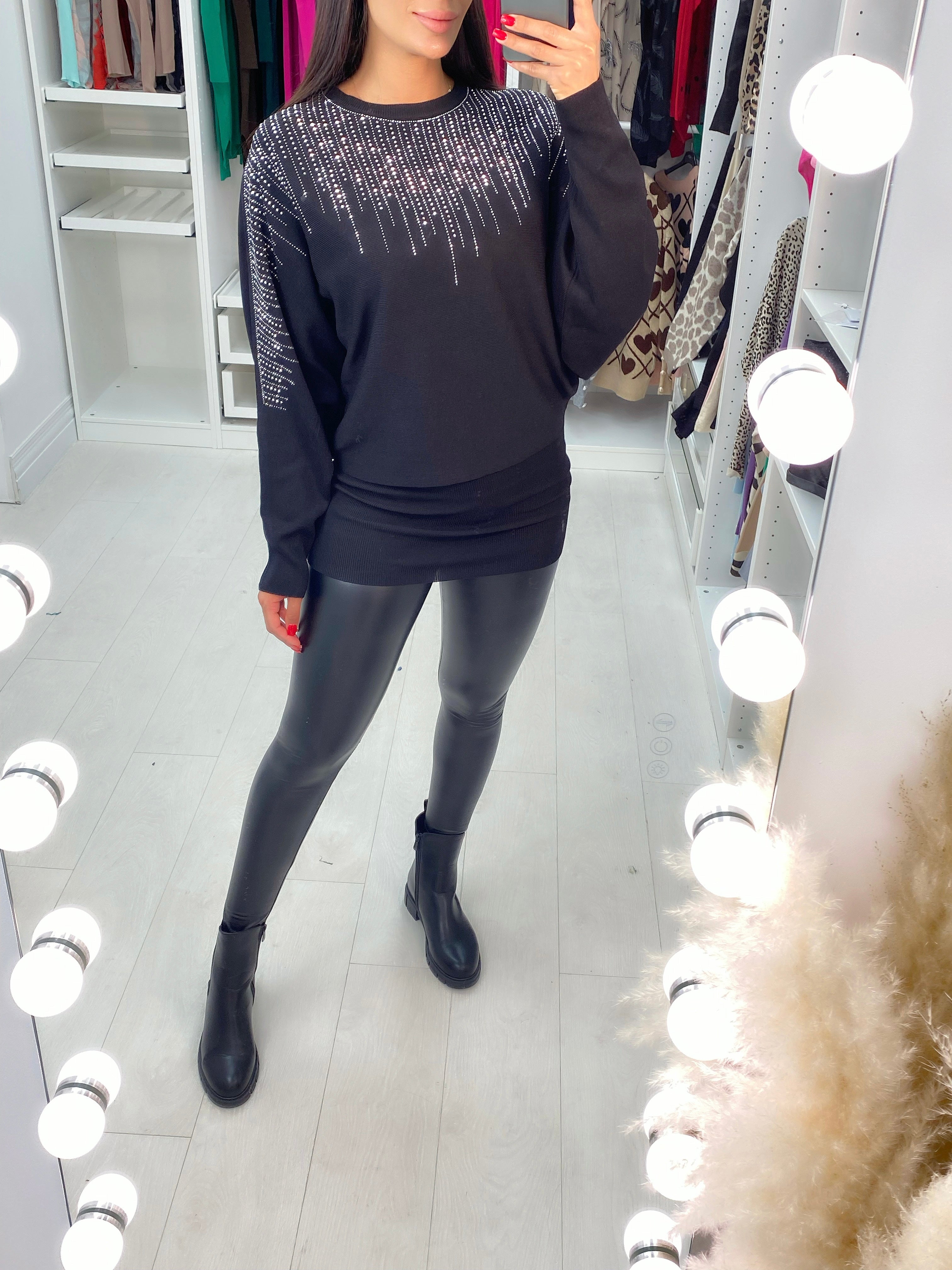 Lidiette Scatter Diamante Double Layer Jumper