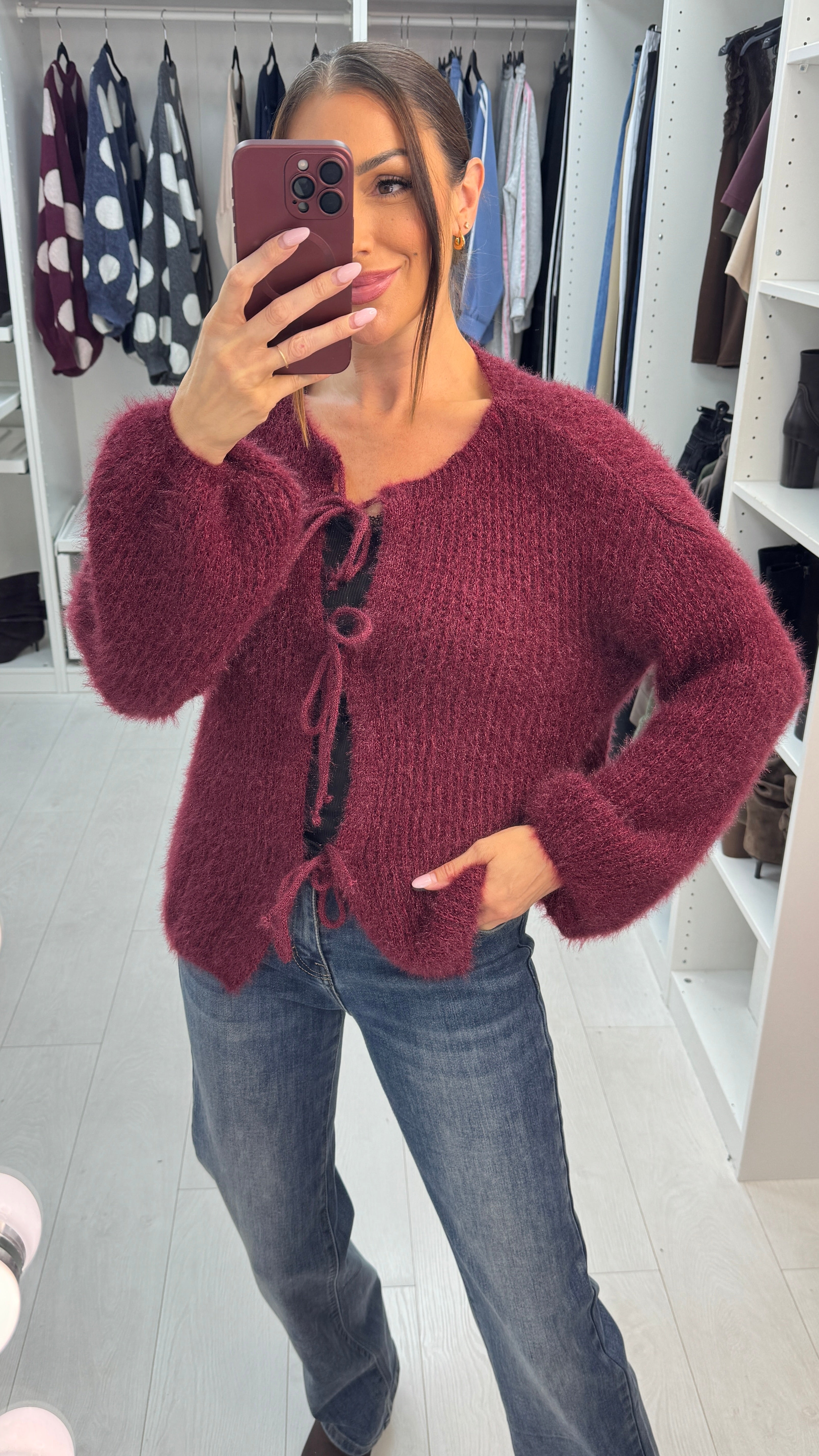 Aliza Tie Front Knitted Cardigan