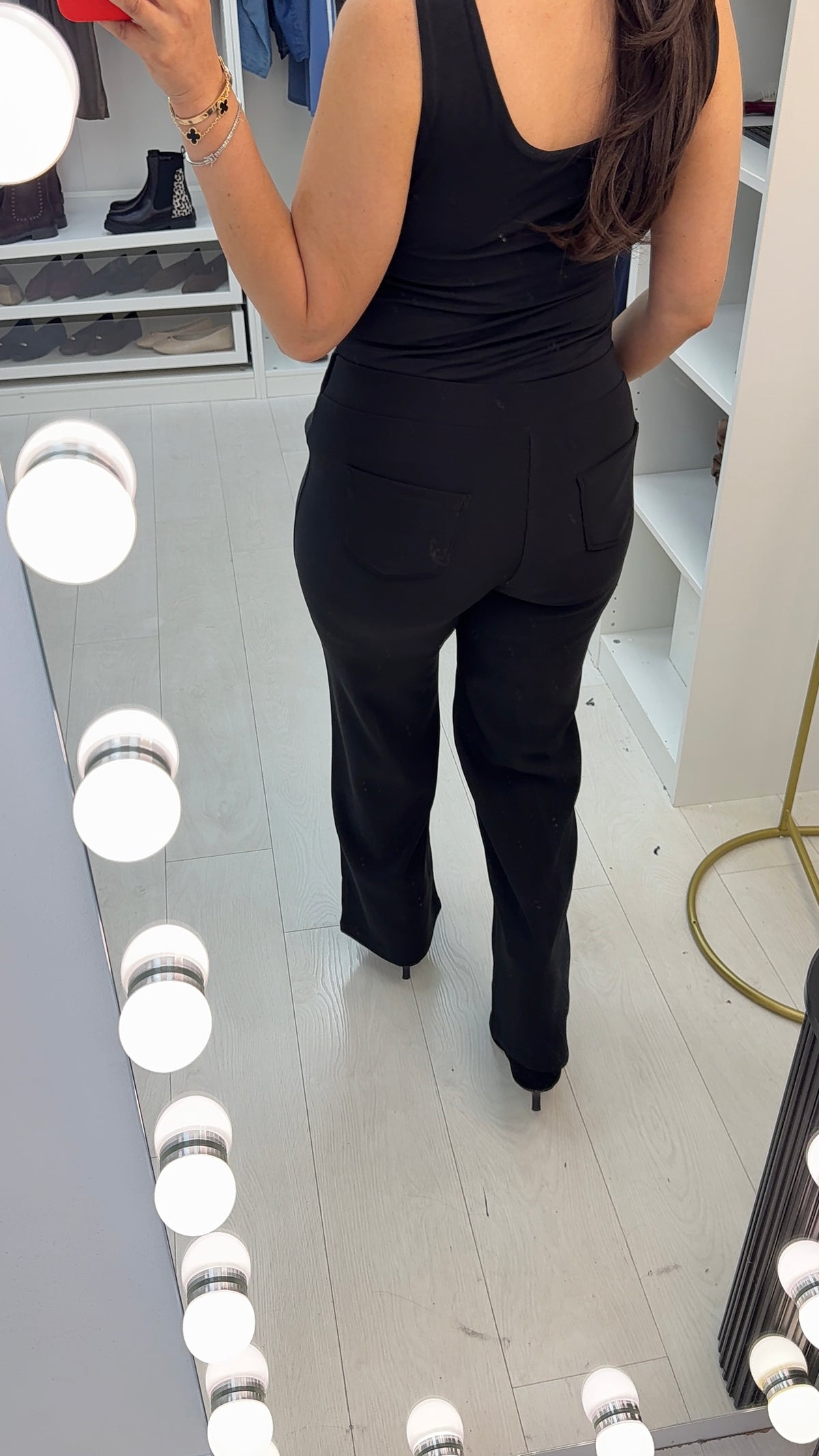 Posie Plain Elasticated Waist Straight Leg Trousers