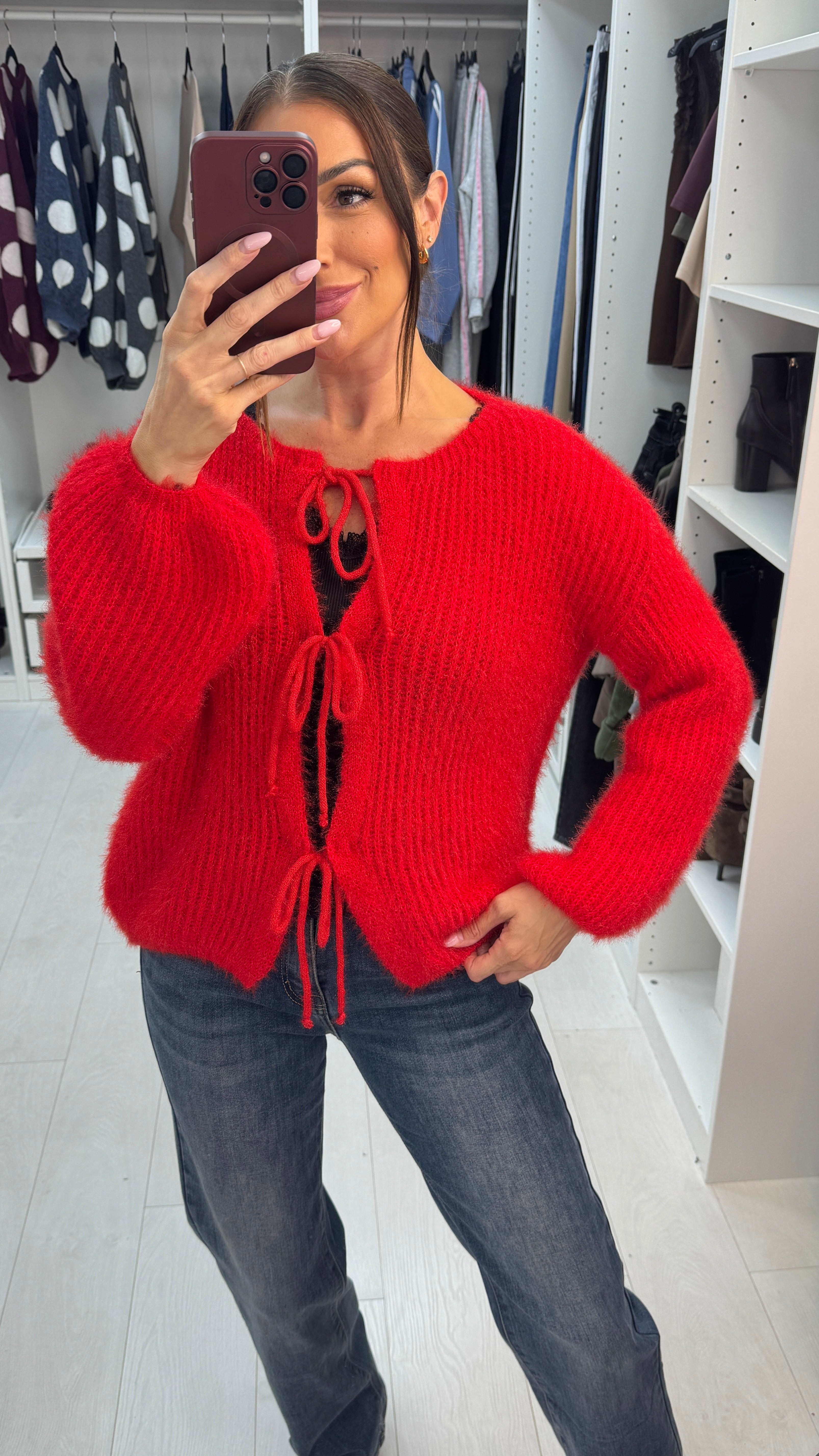 Aliza Tie Front Knitted Cardigan