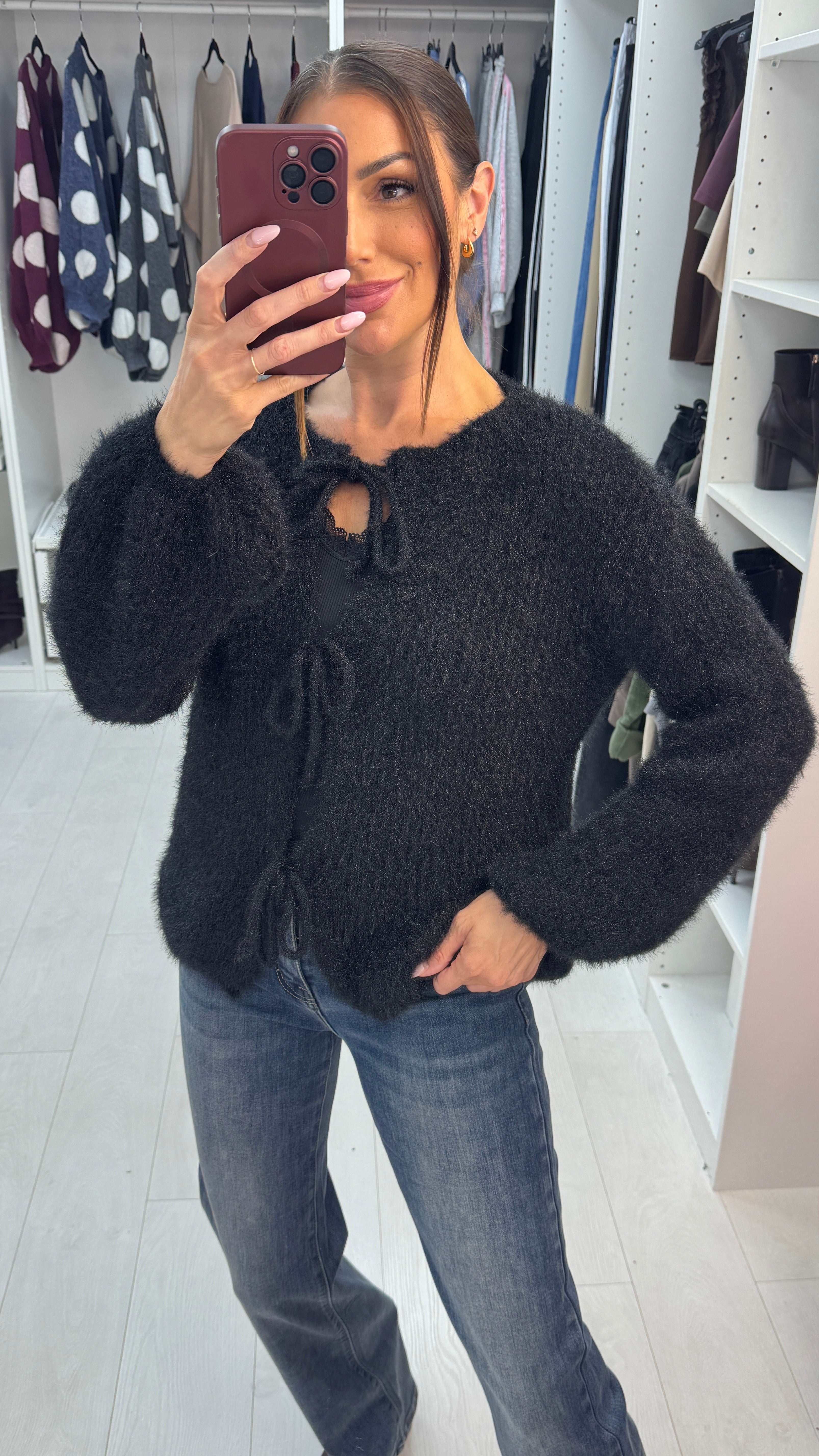 Aliza Tie Front Knitted Cardigan