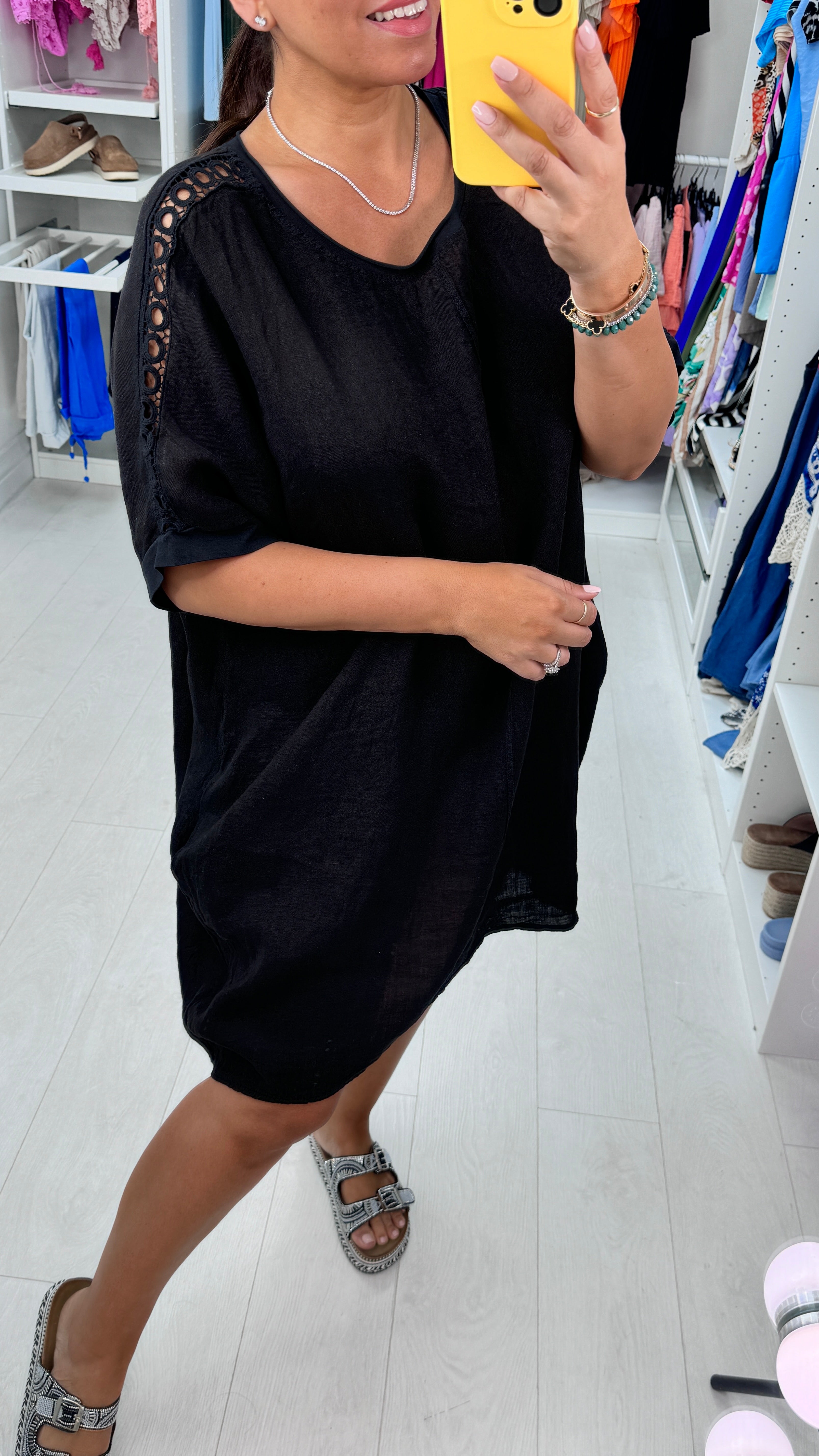 Leocadia Oversized Linen Midi Dress