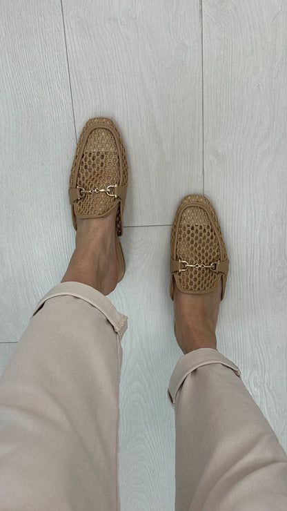 Stella Chain Detailed Woven Mules