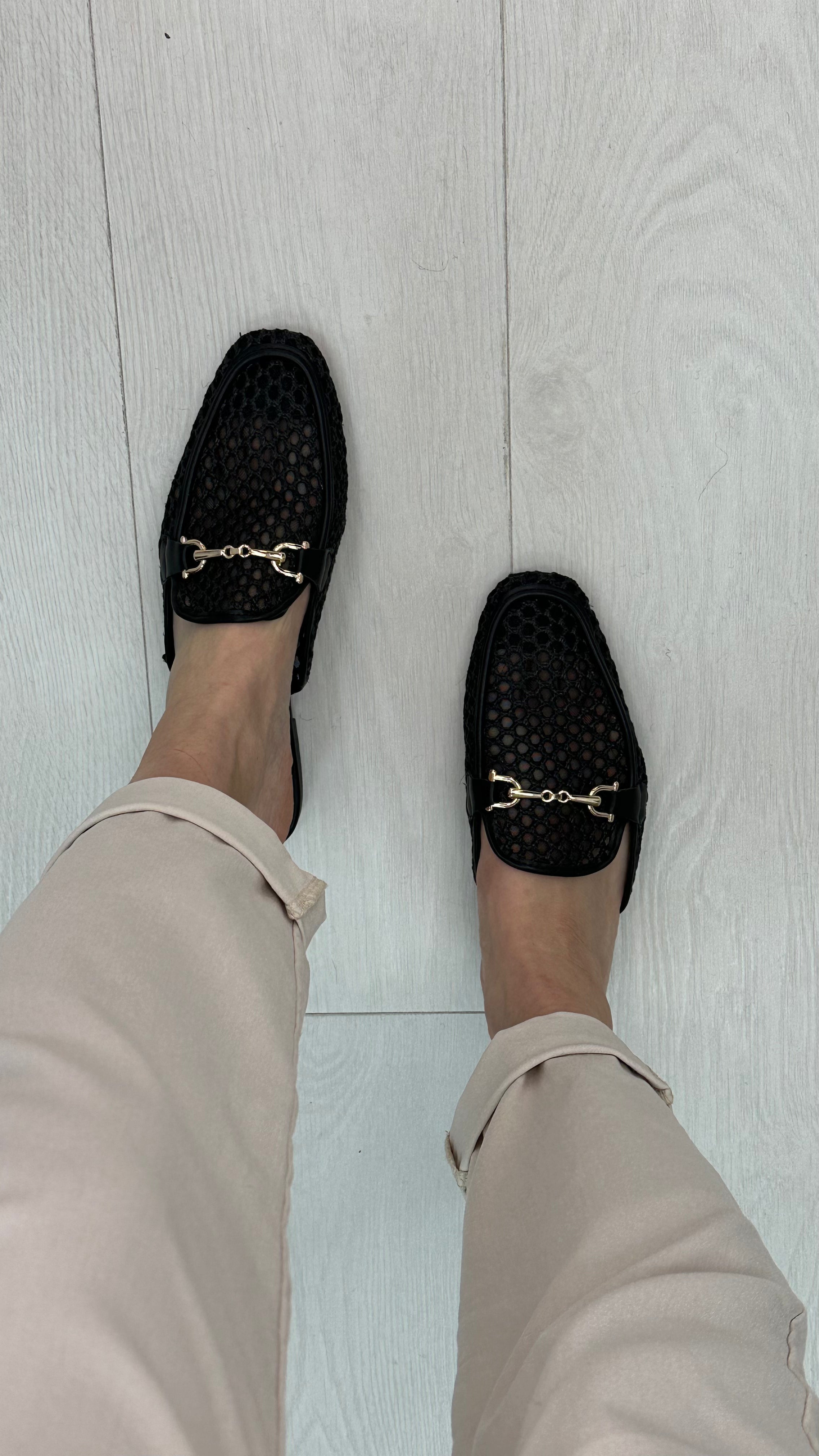 Stella Chain Detailed Woven Mules