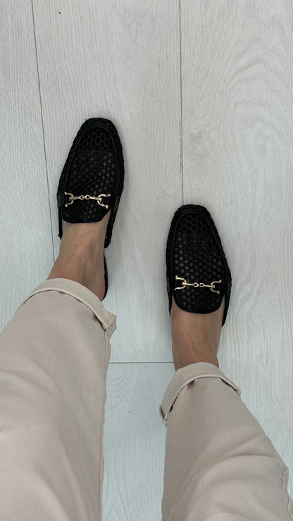 Stella Chain Detailed Woven Mules