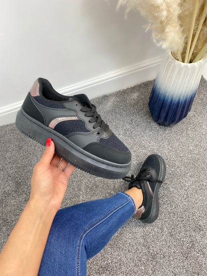 Stratton Teddy Foil Detail Flatform Trainers