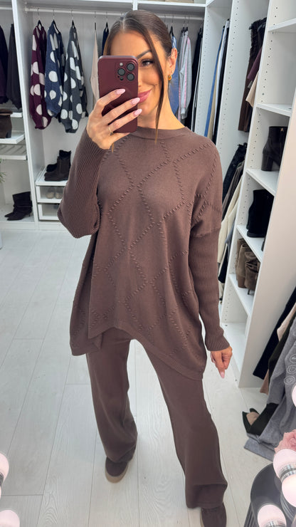 Shania Plain Loose Fit Knitted Loungewear Set