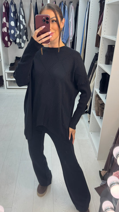 Shania Plain Loose Fit Knitted Loungewear Set