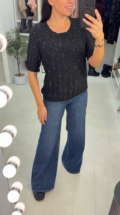 Alanis Sequin Fine Knit Jumper