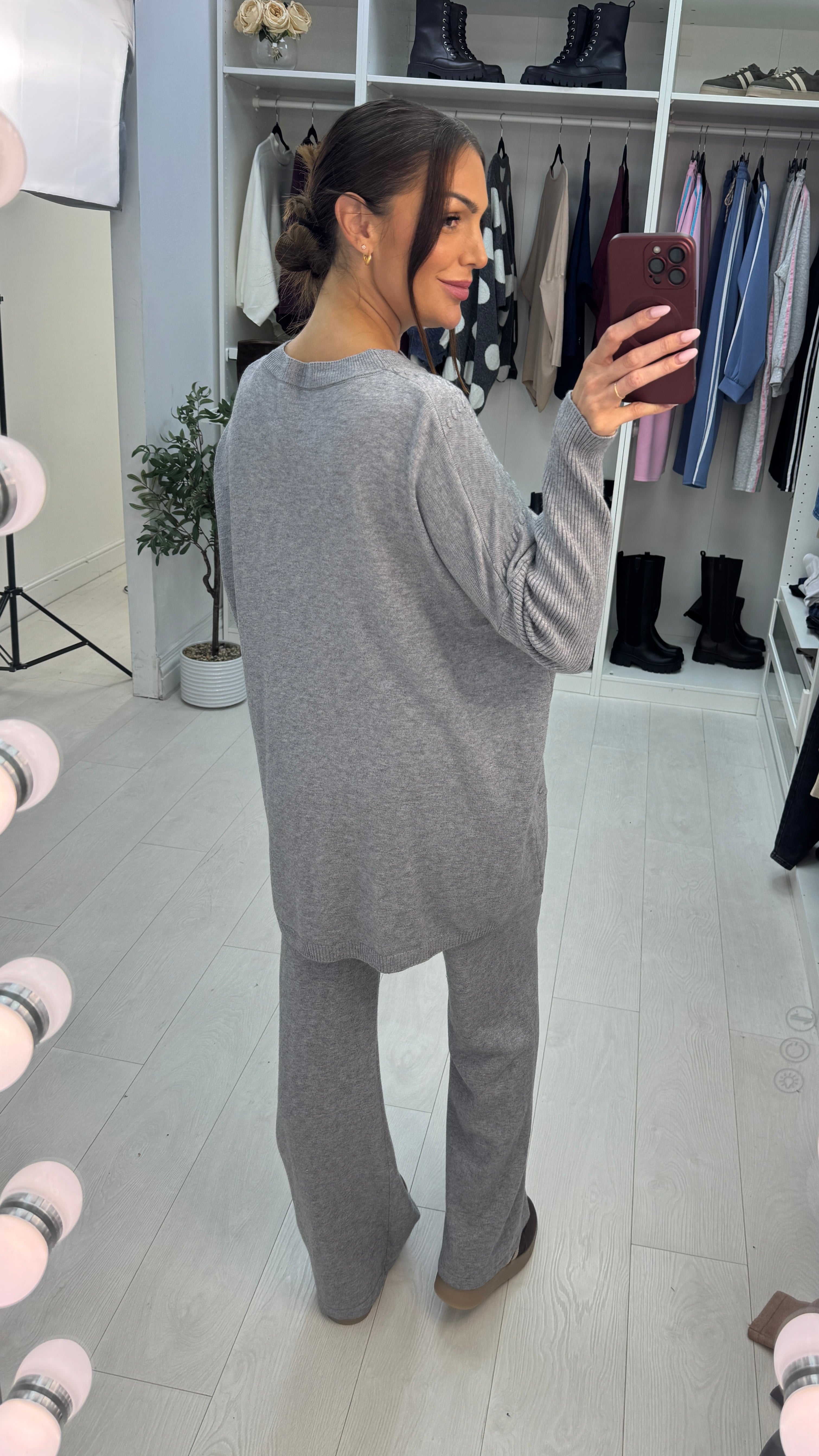 Shania Plain Loose Fit Knitted Loungewear Set